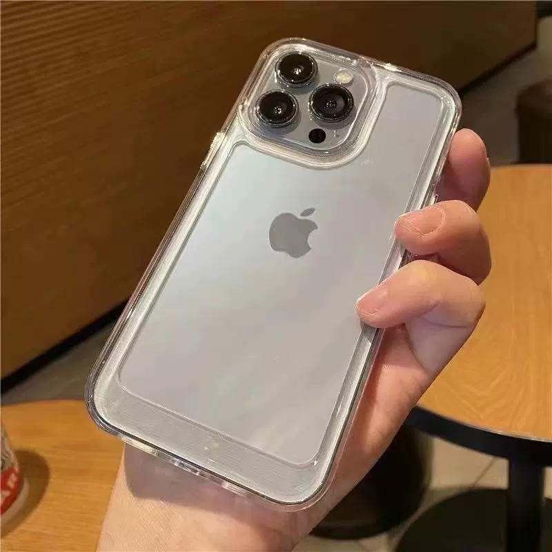 Чехол для телефона (Apple) iPhone 14, iPhone 13, серия iPhone 16 прозрачный мягкий TPU, полная защита камеры