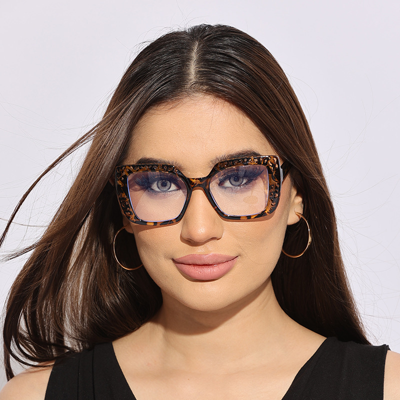 Rétro Dame Couleur Unie Résine Carré Plein Cadre Optique Lunettes display picture 2