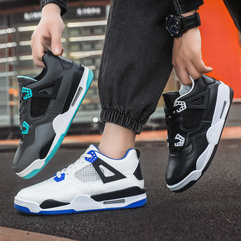 New Breathable Mesh Men's Shoes 2023 Spring and Autumn Practical Basketball Shoes Large Size Sneakers Teenagers Middle Help Shoes Men