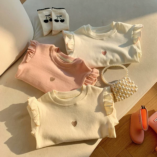 New Autumn Fake Two-piece Children's Color-matching T-shirt Striped Cuff Korean Girls' Long-sleeved Base Shirt Long-sleeved T-shirt