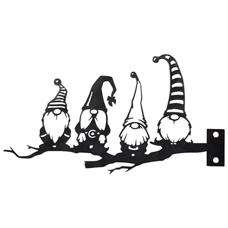 Украшение сада гномы Пасхальное украшение сада черный четыре части Акриловая Рождественская полая пластина