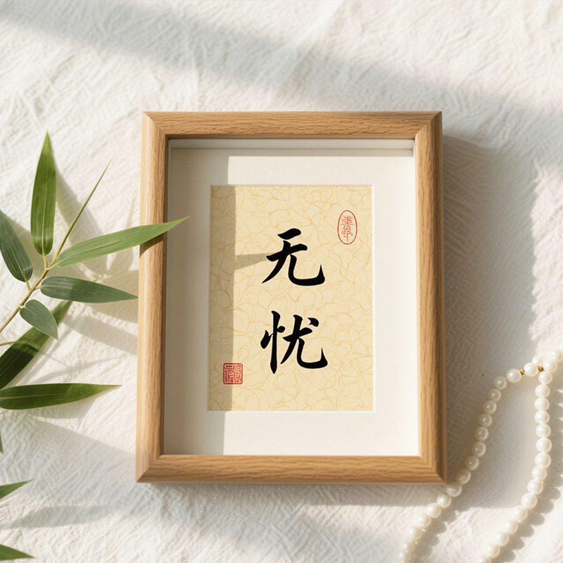 桌面摆件书法字挂画学习5寸6寸7寸8寸10寸挂画相框摆台装饰礼物框|undefined