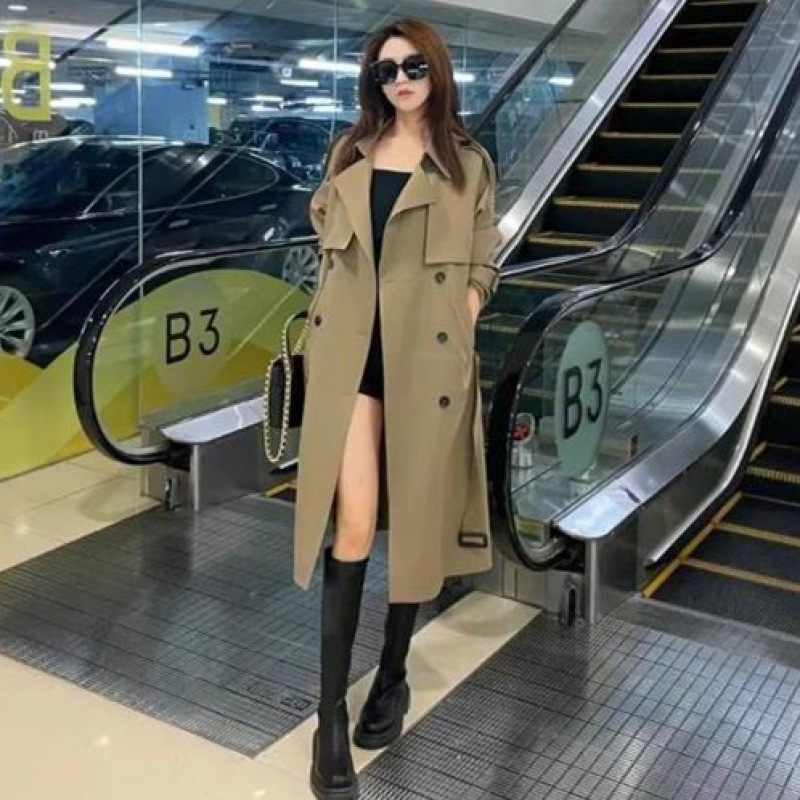 ng2510292 Nueva gabardina de alta gama por encima de la rodilla para mujer Primavera y Otoño 2024, Diseño elegante, Estilo británico, Doble botonadura,_voghion.com