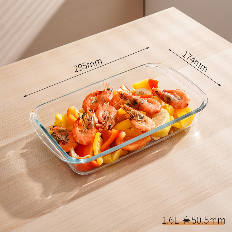 Placa de horneado de vidrio para hornear horno de microondas resistente al calor, placa de pescado doméstica especial, placa de arroz de vidrio de alto boro, placa de frutas