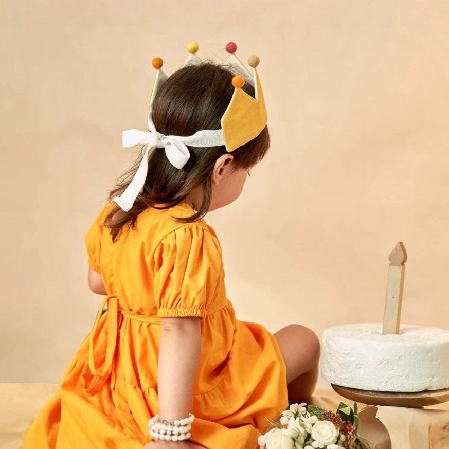 Linza algodón cáñamo bebés niños cumpleaños bordados a mano sombrero corona personalizado recuerdos ETSY