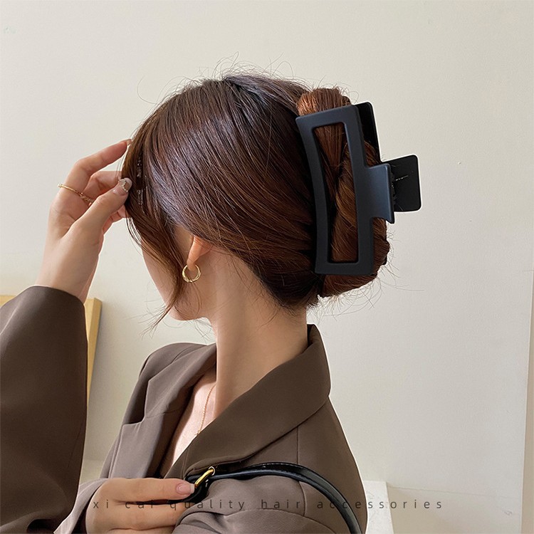 Volumen de pelo de gran tamaño antideslizante gran tiburón clip de pelo cuadrado clip de pelo cabeza de espalda clip de pelo tocado updo clip de pelo femenino