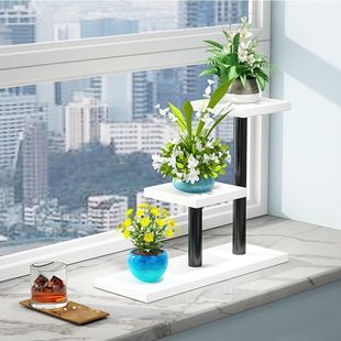 Desk Flower Stand Multi-Layer Flower Stand Succulent Flower Pot Balcony Floating Window Surface Wrought Iron Arrangement Bedroom Kidsren's Storage Small Rack