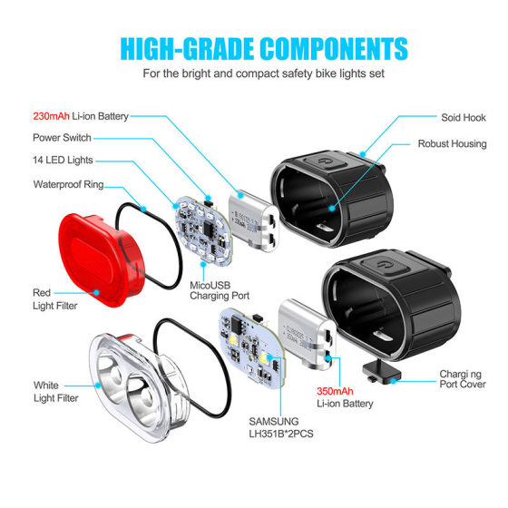Amazon Bike Light suit USB Charging Mountain Helmet Road Bike Front Light Tail Light suit