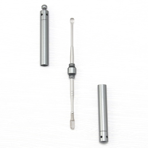 Stainless steel double-headed ear scoop portable storage ear scoop spring spiral ear cleaner ear picking tool ear picker