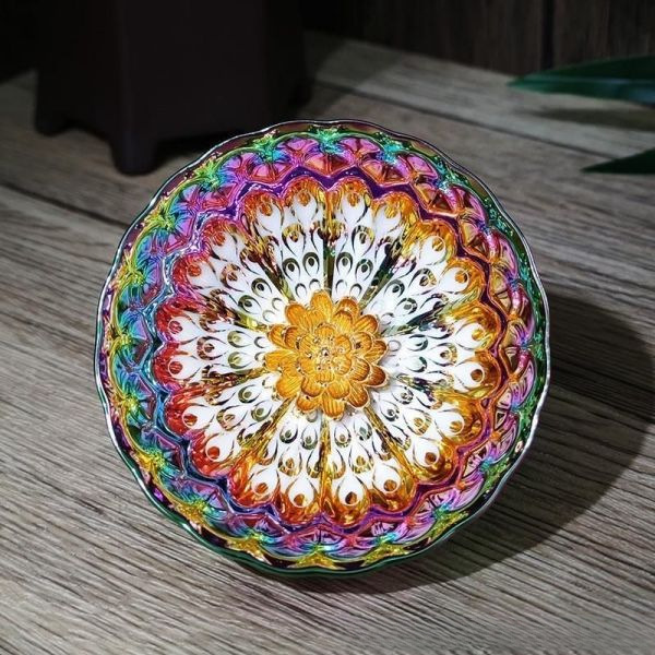 跨境热卖主人杯茶杯莲花杯花开富贵全银银莲花冰清玉洁银孔雀陶|undefined