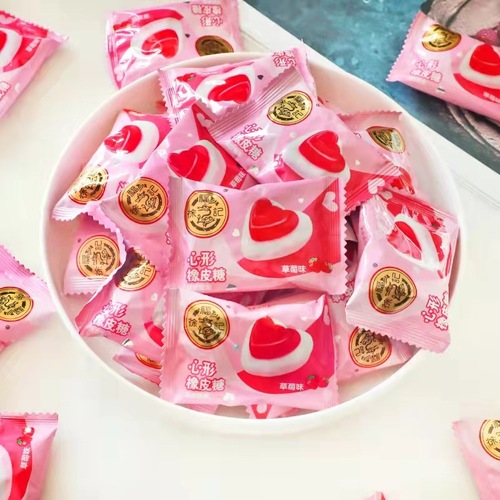 Xu Fu Kee white peach flavor sandwich cotton 500g sugar in bulk wedding candy wedding candy wholesale soft candy snacks