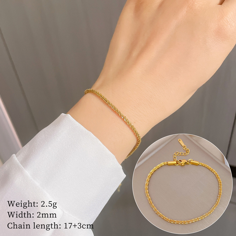 Pulsera de cadena de estilo minimalista personalizada para mujer, celebridad de internet, estilo retro, regalo de cumpleaños para novia_voghion.com