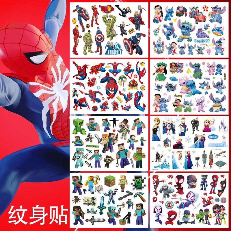 Luminous Tattoo Sticker My World Games Stubborn Spider-Man Avengers Disposable Tattoo Sticker Luminous Tattoo Sticker My World Games Stubborn Spider-Man Avengers Disposable Tattoo Sticker