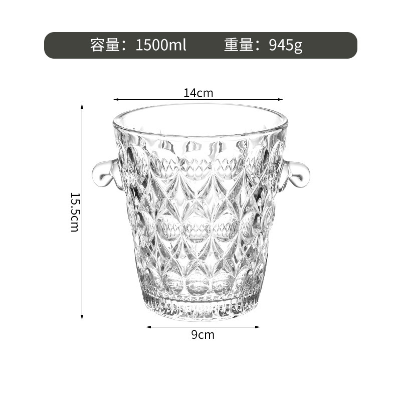 Bar de hielo de vidrio bar creativo KTV barril de hielo casero barril de vidrio barril de champán barril de cerveza barril de hielo frío