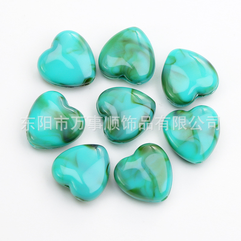 Vintage acrílico 14x14mm agujero recto amor cuentas broche pendientes pulsera DIY colgante accesorios de la joyería