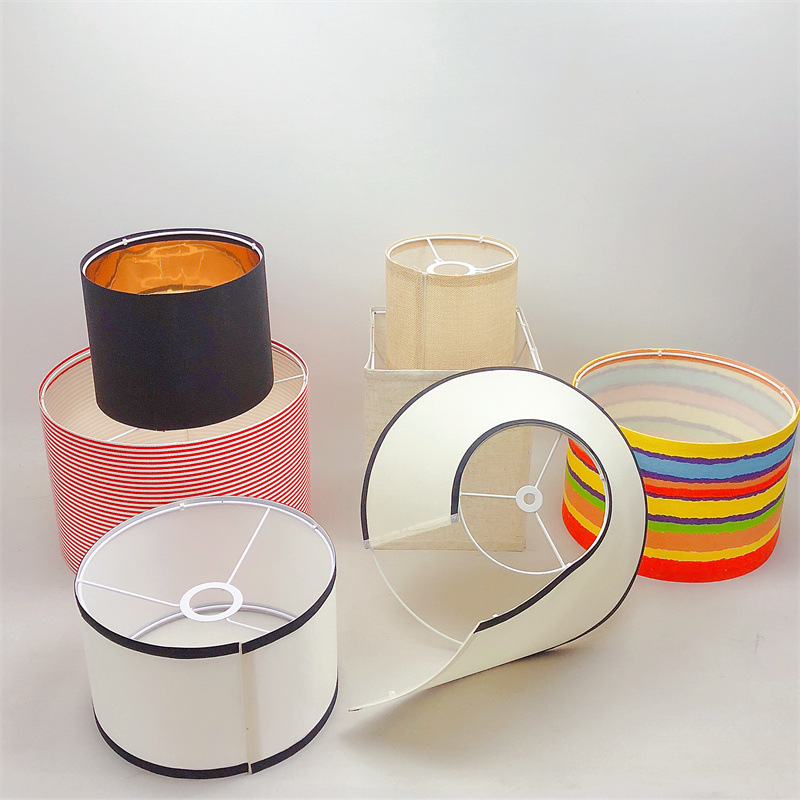 Transfronteriza desmontable plegable KD pantalla Shell sombreado redondo de lino de tela de mesa lámpara de pared lámpara de pie lámpara colgante Accesorios