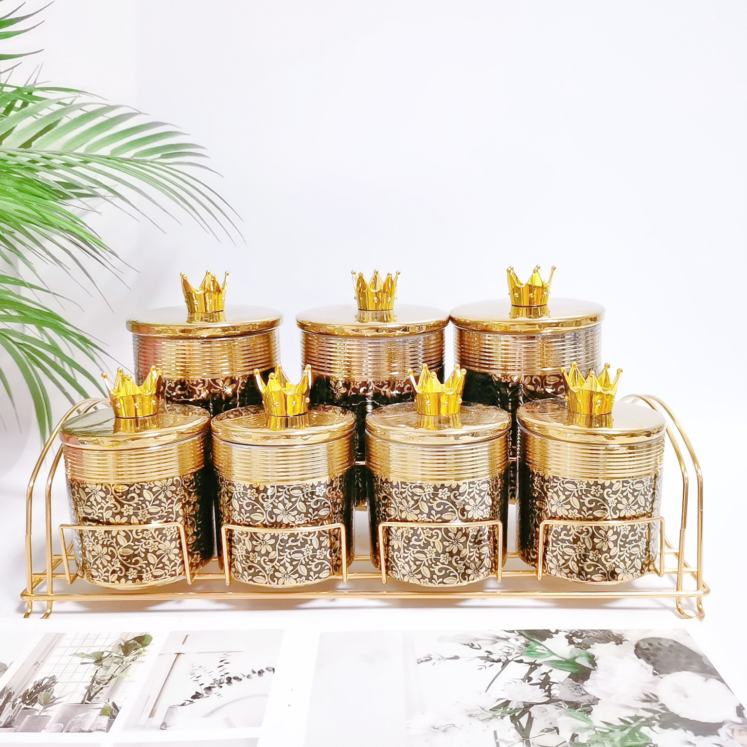 Comercio exterior transfronterizo de cerámica sellada tarro cocina almacenamiento condimento tarro multi-grano de almacenamiento de dulces tarro café té tarro traje