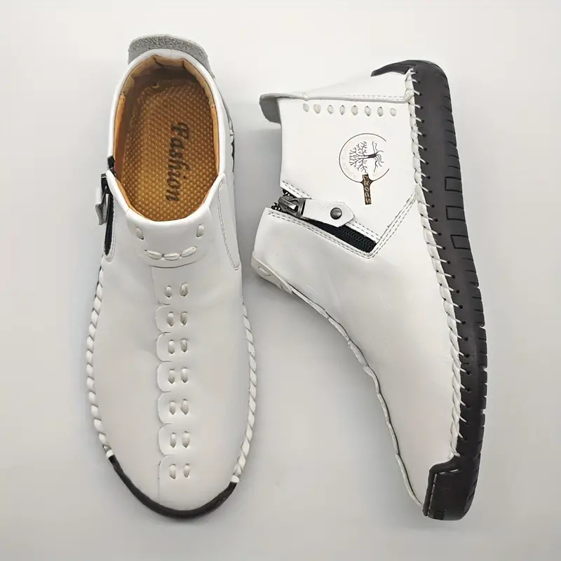 Botas cortas para hombre, nuevas de otoño e invierno, en existencia, botas Martin con cremallera y sin cordones, a la moda, botas para hombre de punta cerrada, hechas a mano, de talla grande, para exportación.