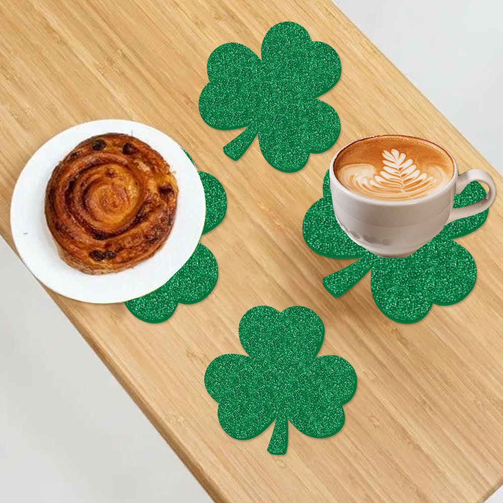 Amazon Día de San Patricio Decoración Posavasos Trébol Irish Festival Mesa Decoración Artículos de decoración