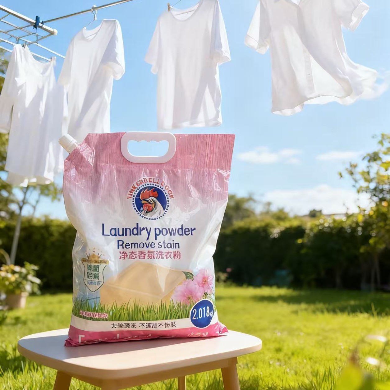 Detergente en Polvo para Ropa con Descontaminación Profunda y Baja Espuma para Toda la Ropa