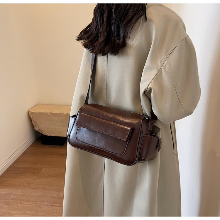 Borsa a tracolla versatile per donna 2023 autunno e inverno nuova borsa a tracolla retrò moda trendy texture di nicchia piccola borsa quadrata_voghion.com