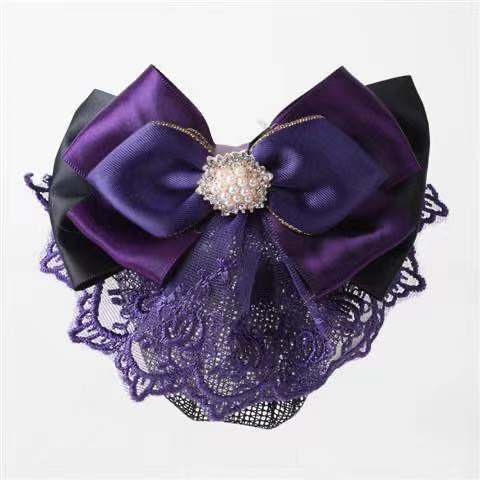 Professional Headwear Accessory Korean Hairstyle Elegant Nurse Bank Hotel Female Staff Work Braid Net Hat Hair Clip