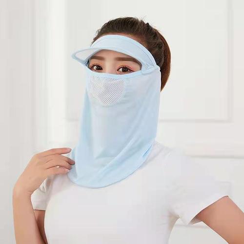 Summer cycling sun protection breathable mask ice silk sunshade neck guard anti-ultraviolet cold feeling hanging ear brim