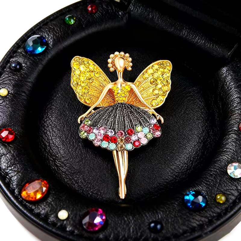 Korean Style Ballet Girl Dance Brooch Female Japanese and Korean Angel Corsage Personalized Sweet Elegant Brooch Sweater Accessories Buckle