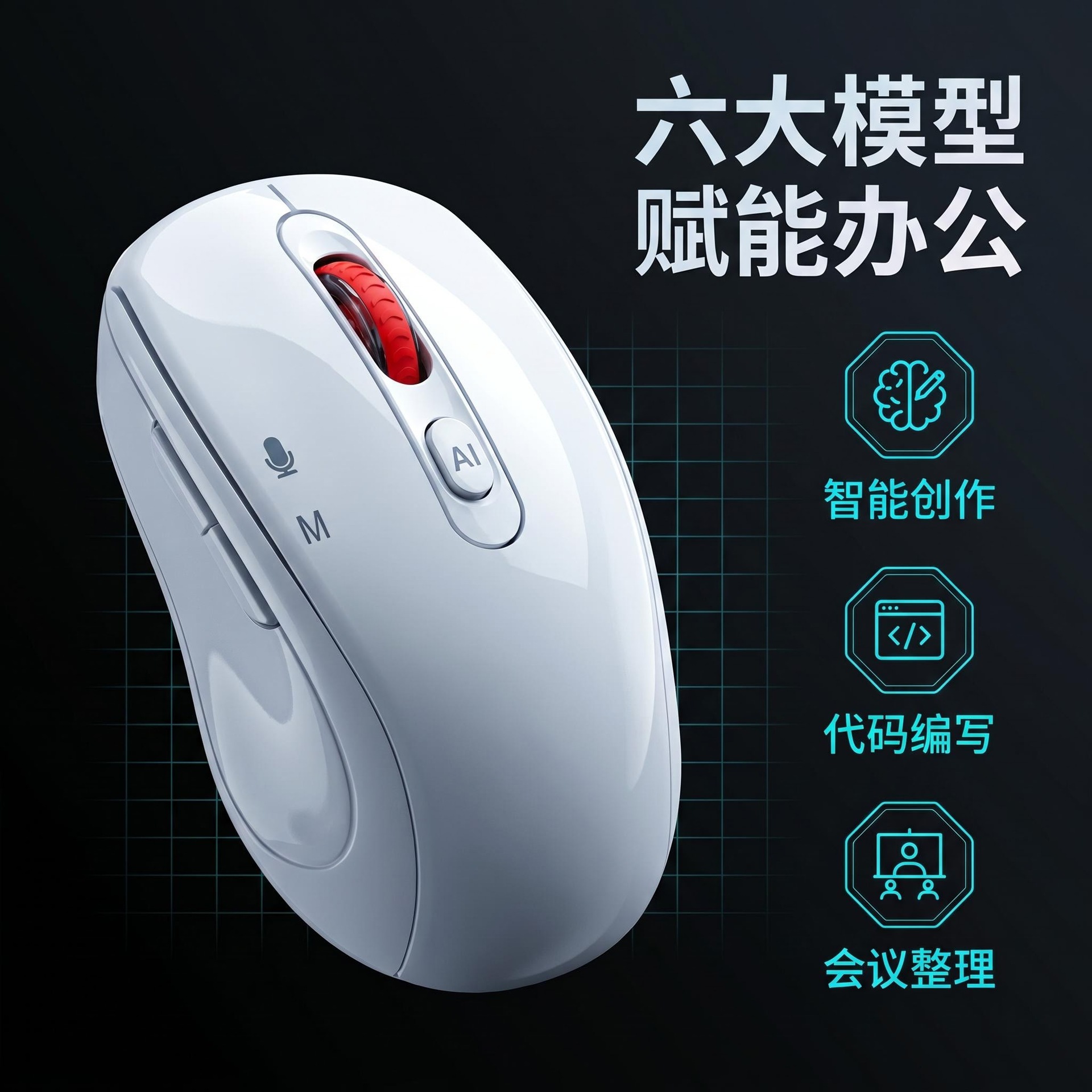 智能AI语音无线蓝牙鼠标声控会说话可充电翻译适用商务笔记本电脑