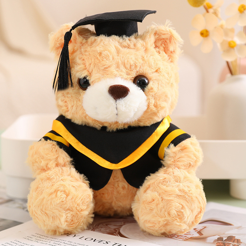 Doctor oso juguete de peluche oso muñeca temporada de graduación de la universidad LOGO muñeca de tela lindo regalo para compañeros de clase