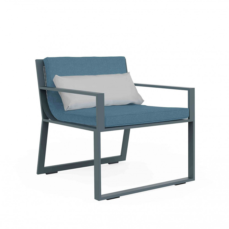 Sofá al aire libre minimalista nórdico combinación de asientos de acero inoxidable patio al aire libre jardín ocio impermeable muebles de protección solar