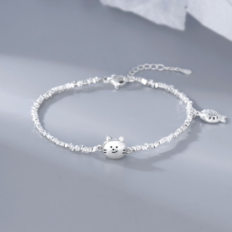 Süßes Katzen- Und Bären-armband Für Damen In Silber_voghion.com