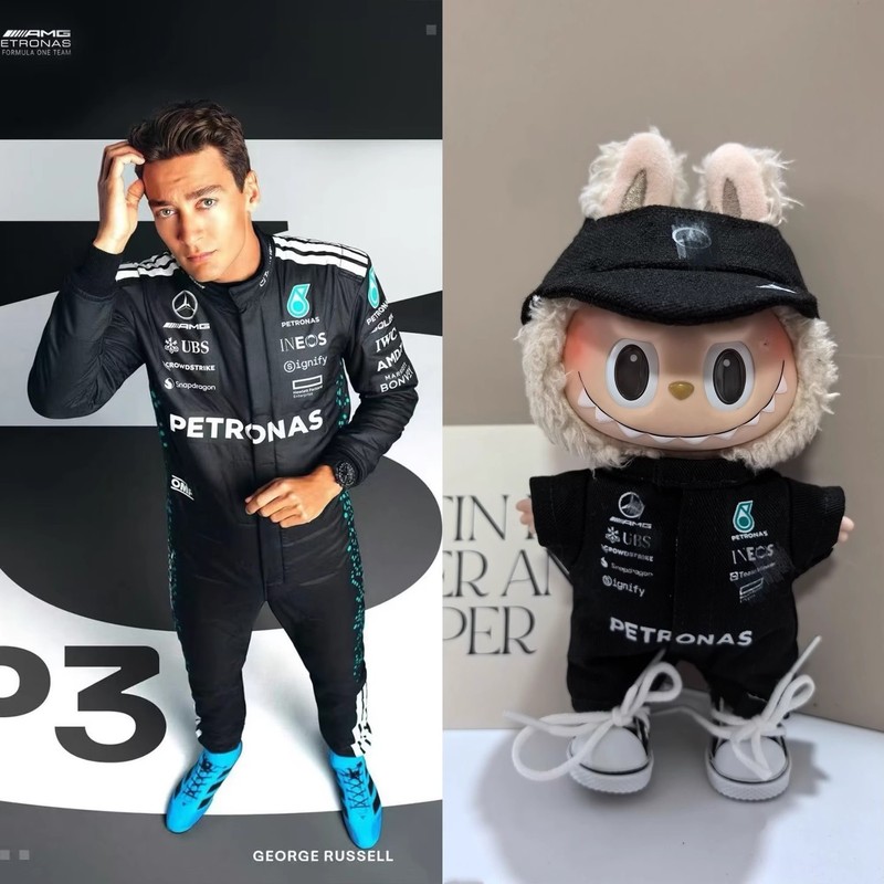 奔驰F1红牛赛车服15/17cm拉布布娃衣帽子一二三代labubu衣服批发|undefined