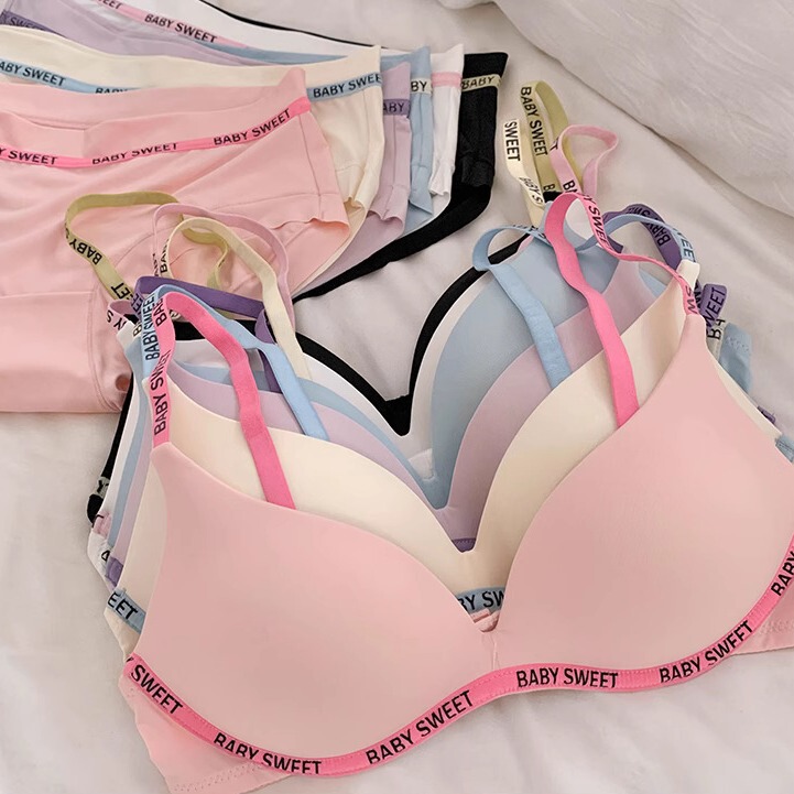 New Colorful Dopamine Seamless Bra for Small Breasts, Comfortable Push-Up Bra for Women Without Rims, Girl's Bra