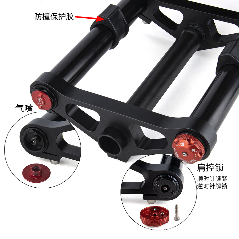 BOLANY moto de nieve hombro tenedor delantero ATV aleación de aluminio amortiguador de aire tenedor neumático ancho 4,0 off-road bicicleta 135mm