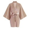 Apricot velvet bathrobe
