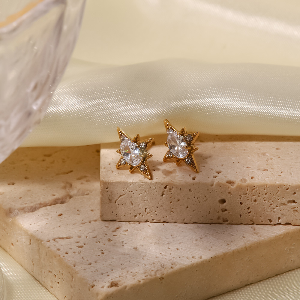 Fashion Star Stainless Steel Necklace Plating Zircon Stainless Steel Necklaces