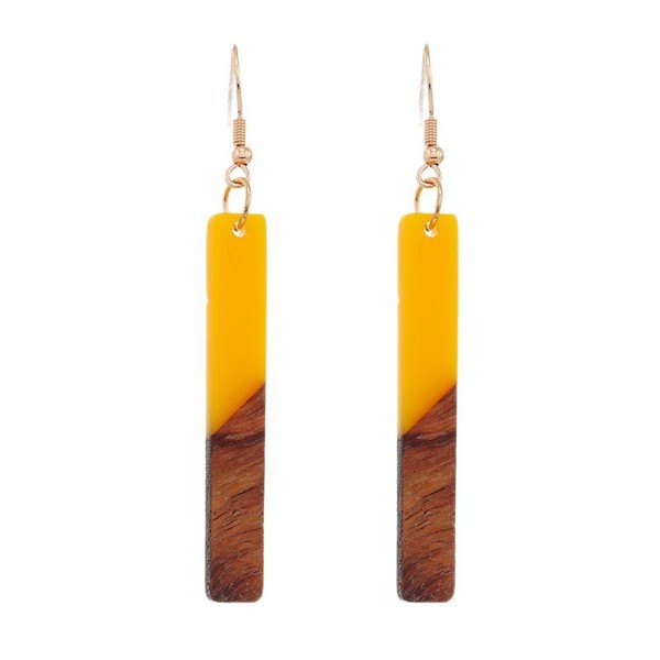 fashionable universal wooden creative rectangular earrings