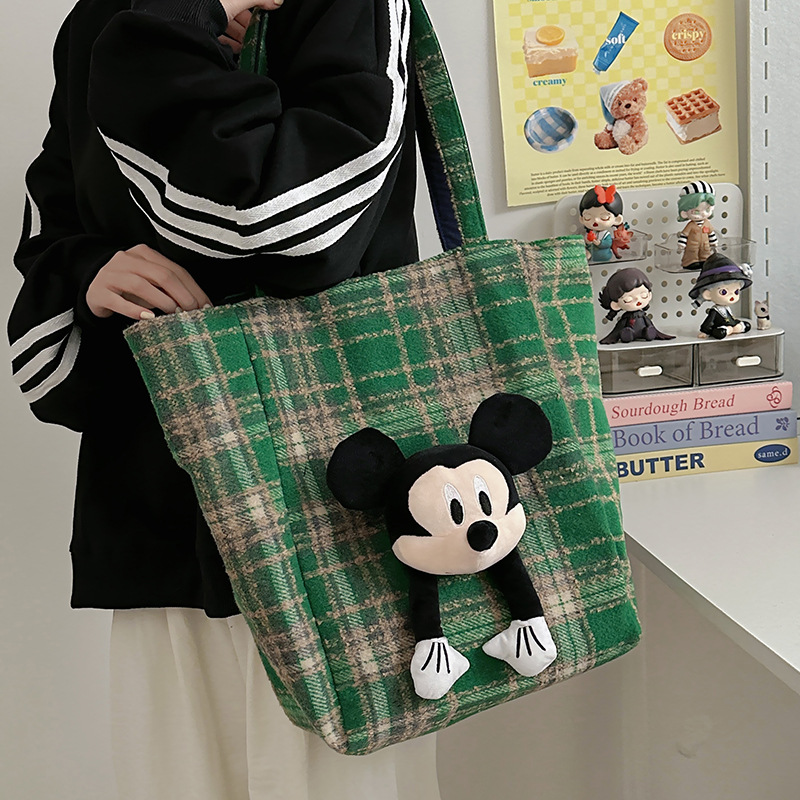 Mujer 2025 nueva tarjeta popular celosía estudiantes bolsos de primavera de gran capacidad bolsos de hombro bolsos de ocio y desplazamiento bolsos especiales