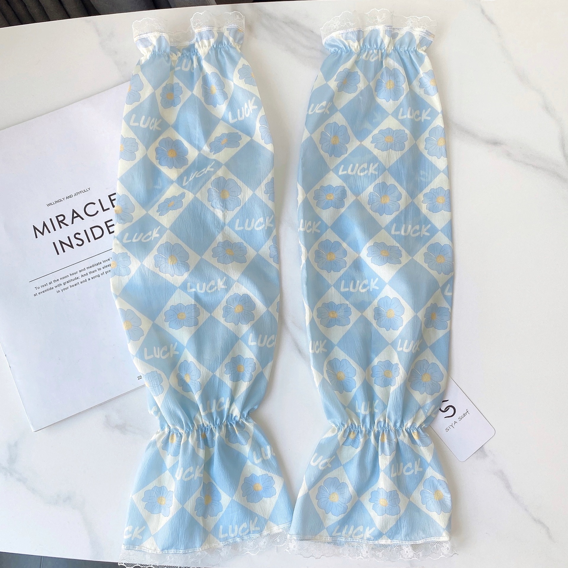 Verano protector solar de tamaño grande nuevo dulce y suelto mangas de seda de hielo fresco brazo protector de mujeres sombreado conducir mangas de bicicleta