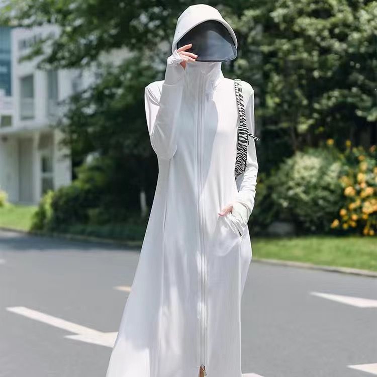 女性用日焼け止め服 2025 夏の日焼け止め服女性のアウターウェアロング抗 UV アイスシルク通気性日焼け止め軽量ジャケット|undefined