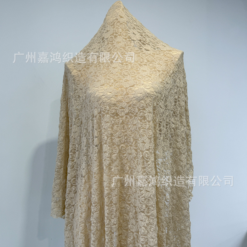 Tejido de encaje europeo y americano, tejido de encaje de burbuja plegado, fabricantes de ropa, blusas, fabricantes de tela en stock