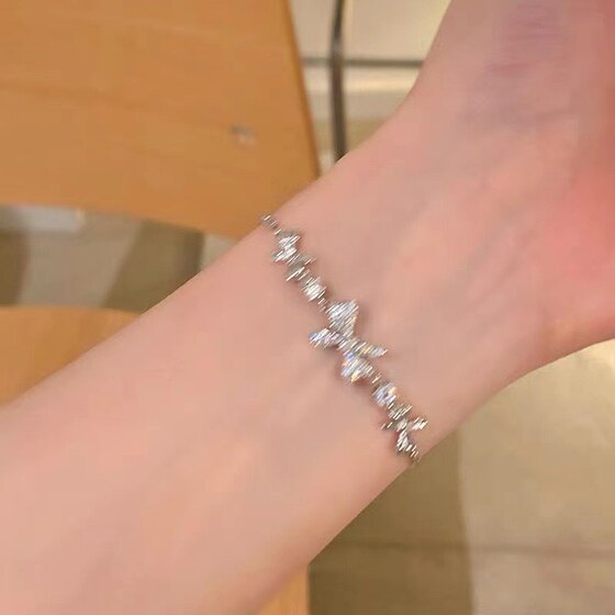 Zircon Bow Elegant Pull-out Adjustable Bracelet Women's New Light Luxury Niche Exquisite All-match Bracelet