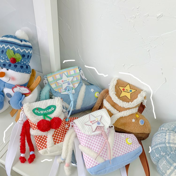 Niche Design Plush Bag 2025 Autumn and Winter Cute Plush Bag Shoulder Crossbody Bag Cartoon Funny Snow Boot Bag