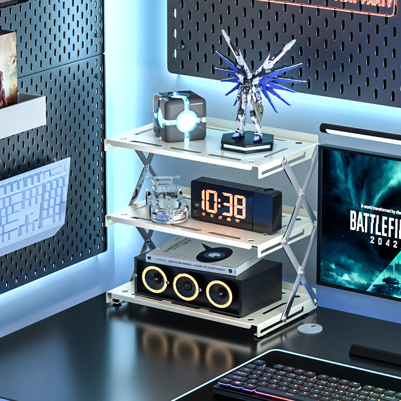 Nuevo escritorio sala de deportes plegable escritorio estante de almacenamiento casero computadora de mano taza de café red estante de almacenamiento multicapa