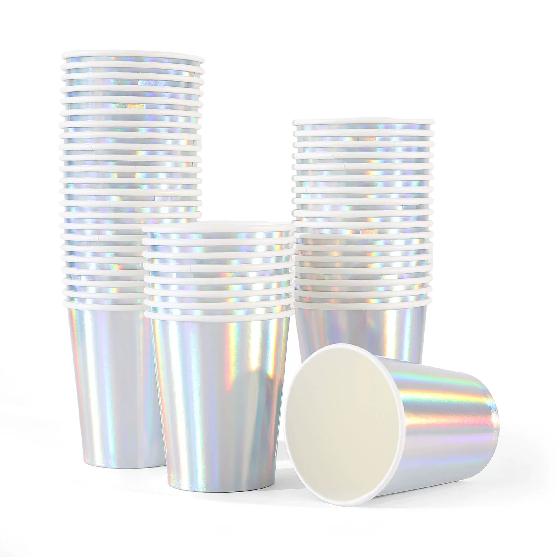 Лазерный серебряный бумажный стаканчик спот Temu Xiyin AliExpress Amazon трансграничные горячие продажи 10/25/30/50 упаковка