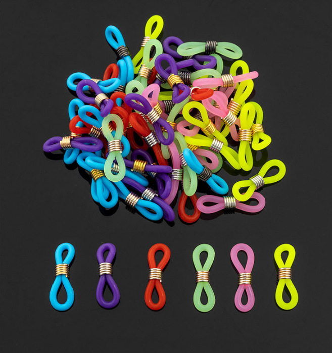 彩色眼镜扣调节器 可调节眼镜硅胶圈 DIY眼镜绳配件眼镜链扣材料