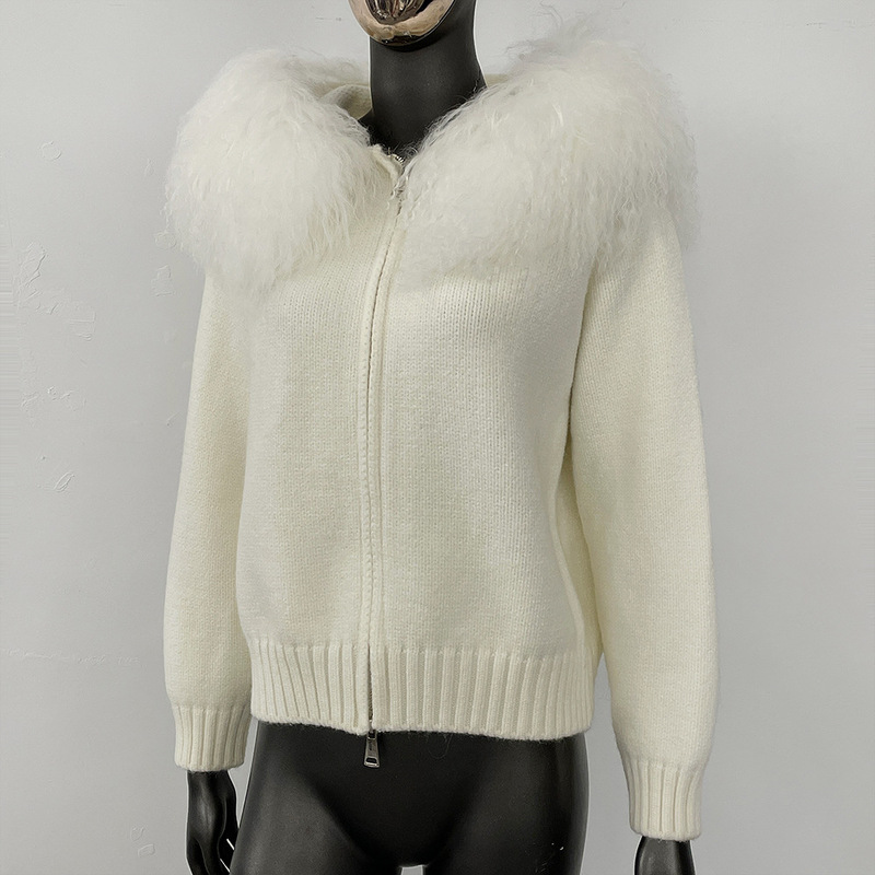 Trendy Wool Hooded Long-Sleeve Sweater Cardigan for Women, Autumn and Winter Loose Knit Cardigan with a Luxurious Feel Trendy Wool Hooded Long-Sleeve Sweater Cardigan for Women, Autumn and Winter Loose Knit Cardigan with a Luxurious Feel