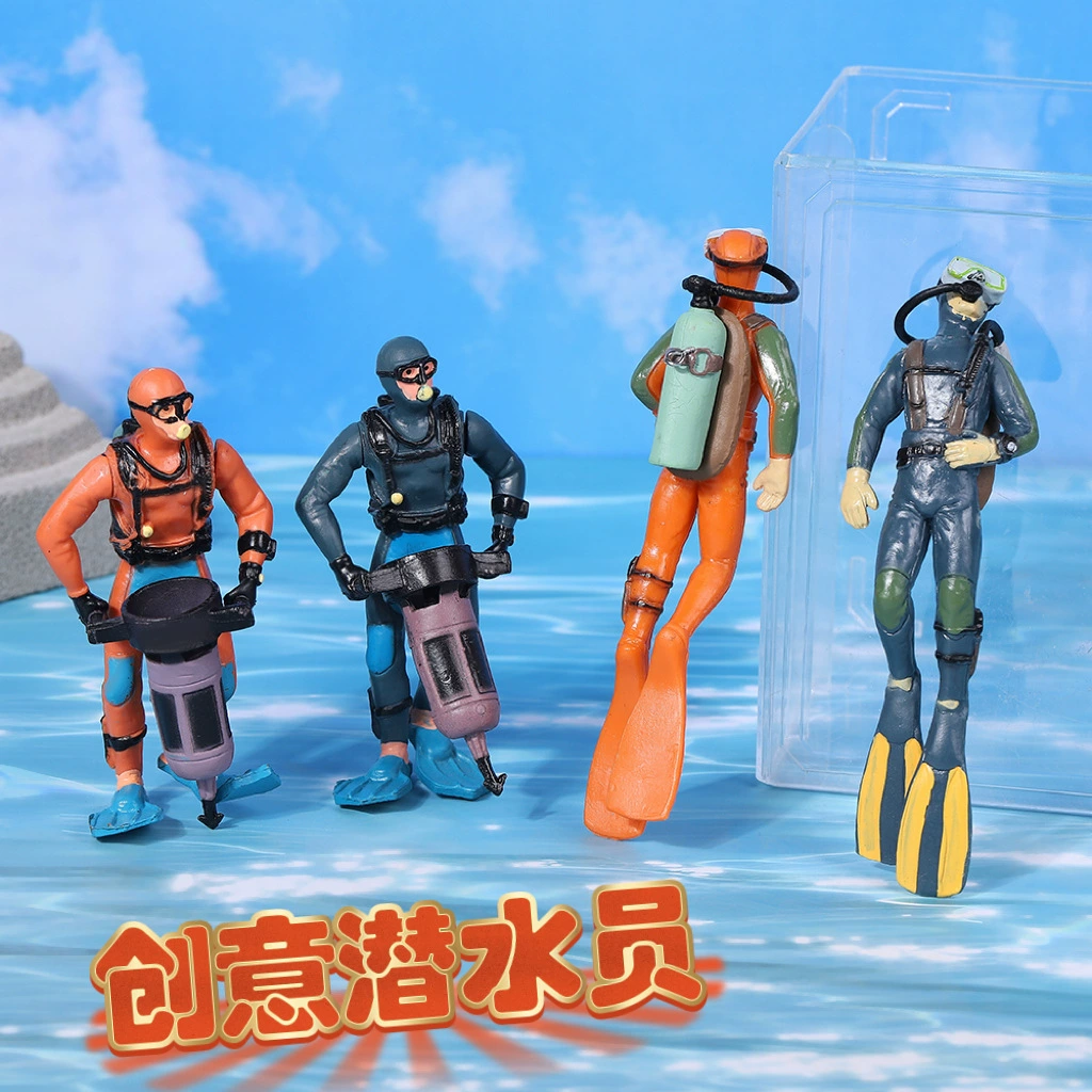 Креативные искусственные аквариумные украшения из ПВХ в виде длинноногих рыб-дайверов для ландшафтного дизайна аквариума, имитирующие подводное исследование.