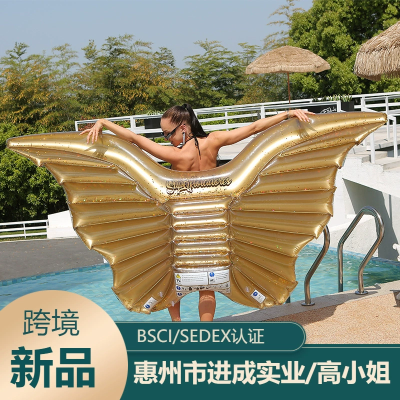 В наличии ins Крылья ангела Надувной Cyber Celebrity Блесток Плавающая кровать Бабочка Row Крылья ангела Плавающая фотография на воде